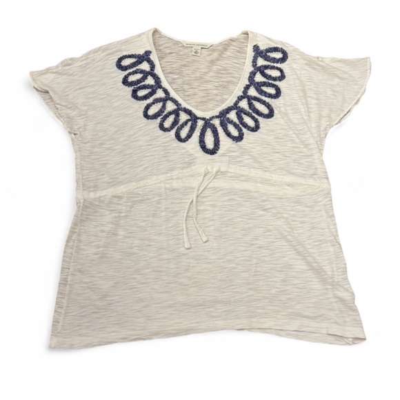 Banana Republic Tops - Banana Republic - Chic White Blouse with Blue Detailing